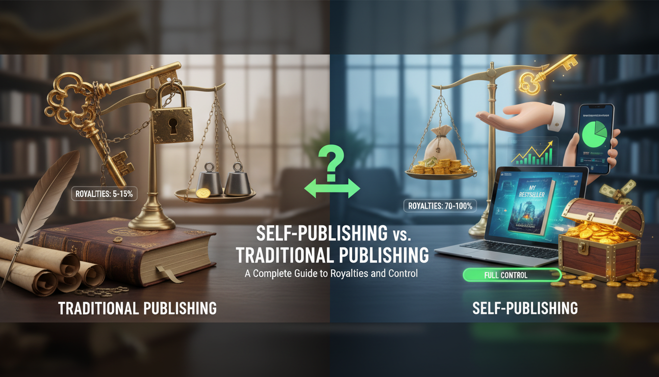 Self-Publishing vs. Traditional Publishing: A Complete Guide to Royalties and Control